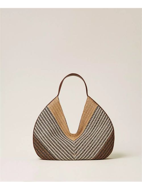 Borsa hobo jacquard in rafia TWINSET | TD8501/13504